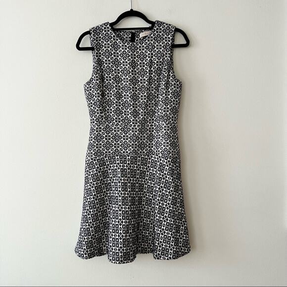 Tory Burch Geometric Jacquard Drop Waist Sleeveless Dress - Picture 3 of 8